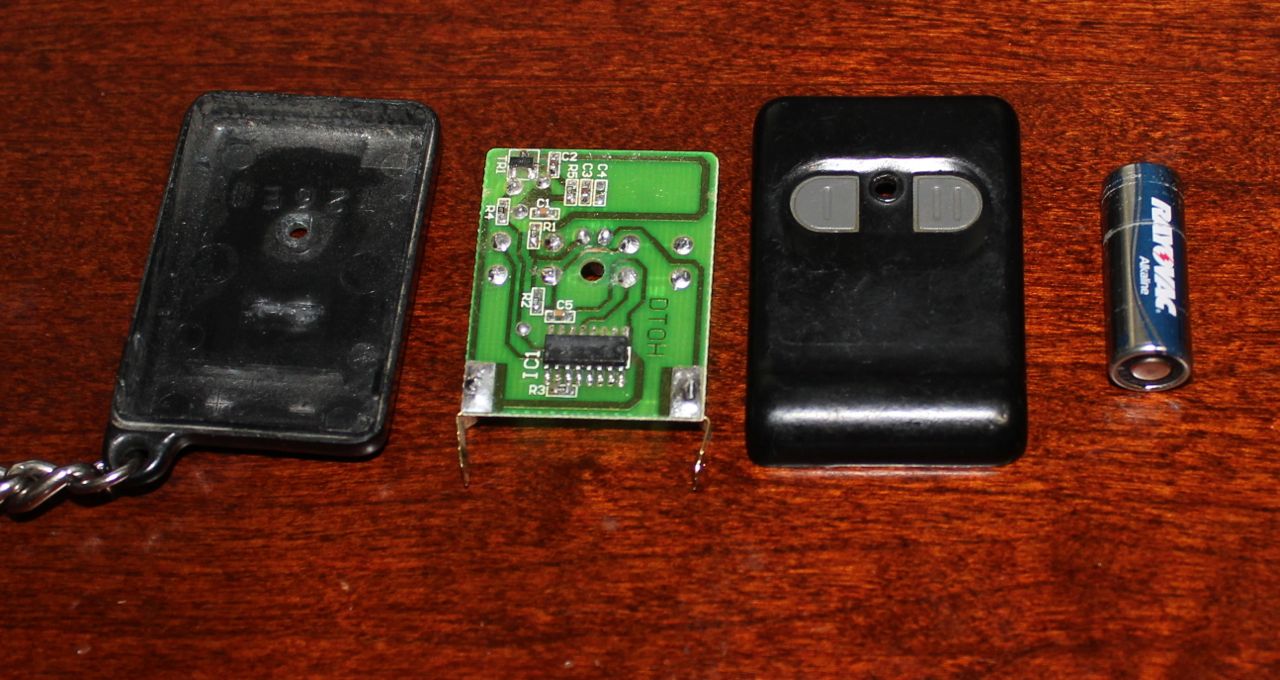 Disassembled remote with repaired PCD