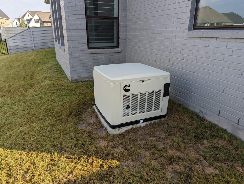 Generator in a backyard